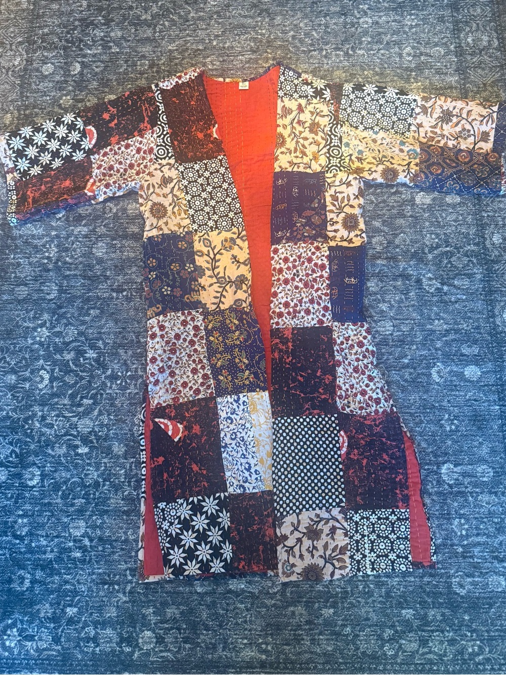 🌹 Raj Women’s Quilted Kantha Patchwork Kimono *Bohemian Boho Chic* - Picture 13 of 13